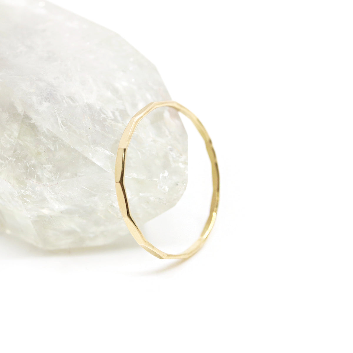 Dainty Gold Hammered Ring