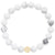 smooth round howlite 8mm beaded stretch bracelet with gold filled smooth round 8mm accent