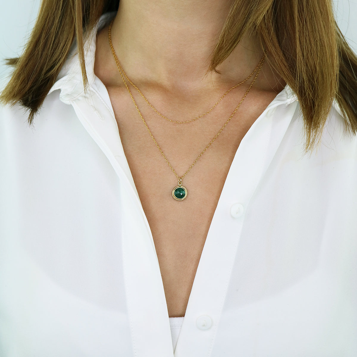 Emerald Solstice Necklace | Emerald and Gold