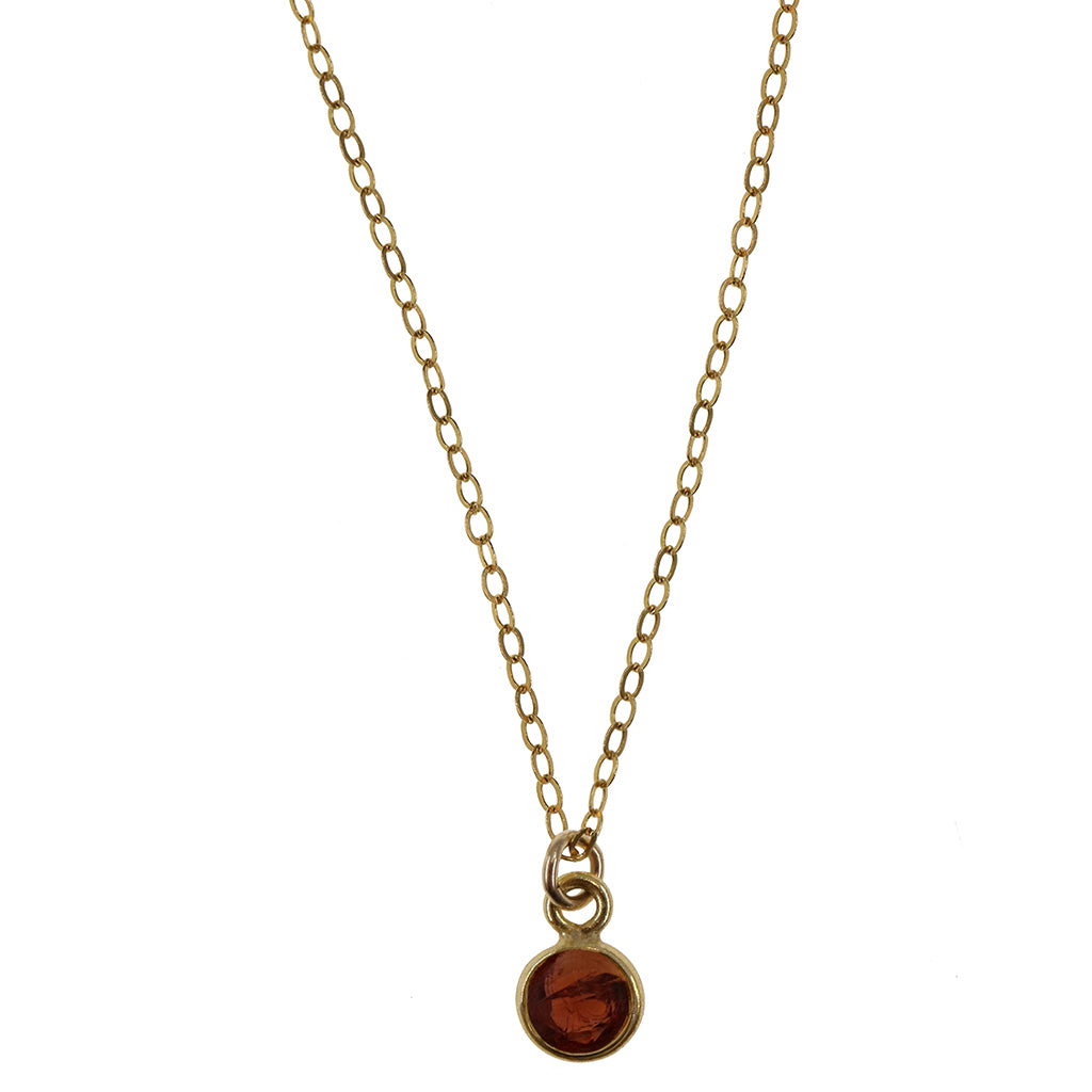 Charmed with Strength Mini Necklace | Garnet and Gold