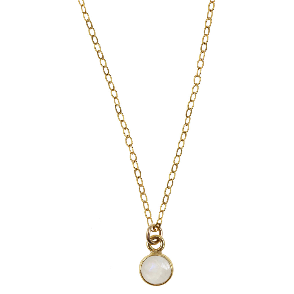 Charmed by Intuition Mini Necklace | Moonstone and Gold