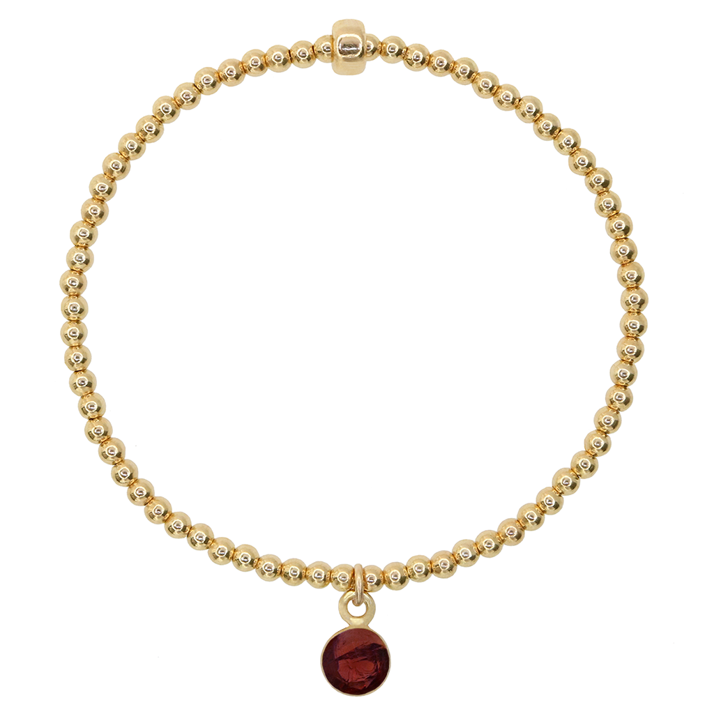 Charmed with Strength Bracelet | Garnet and Gold