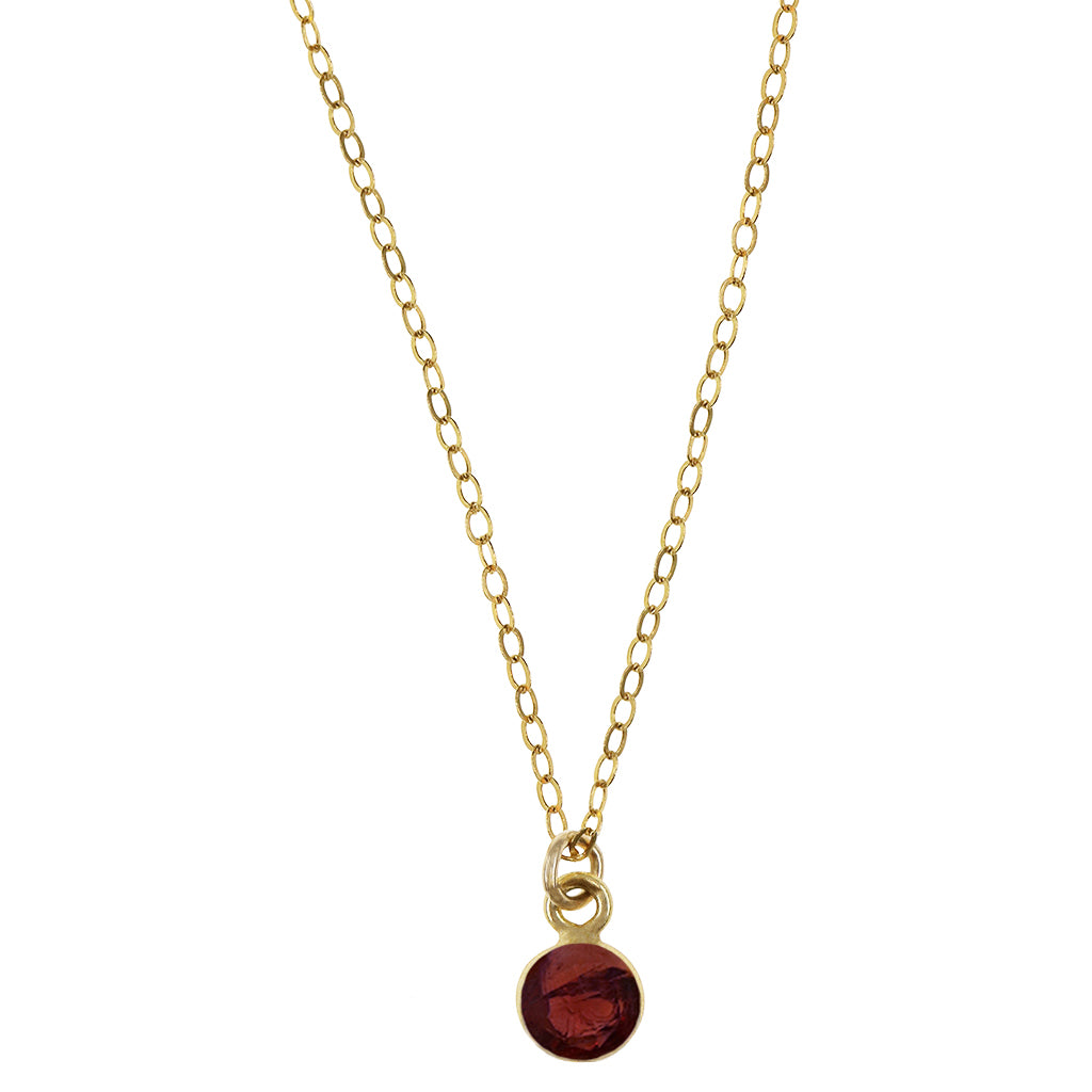 Charmed with Strength Mini Necklace | Garnet and Gold