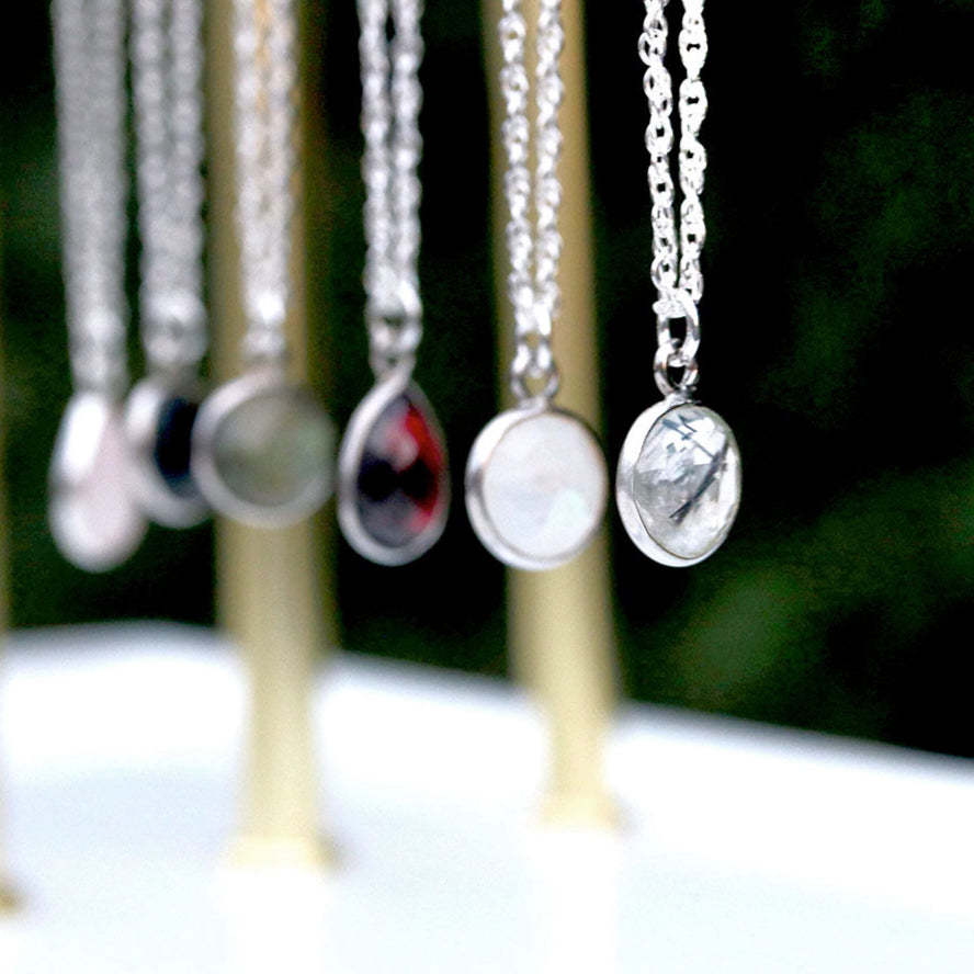 Charmed in Love Drop Necklace | Rose Quartz and Silver