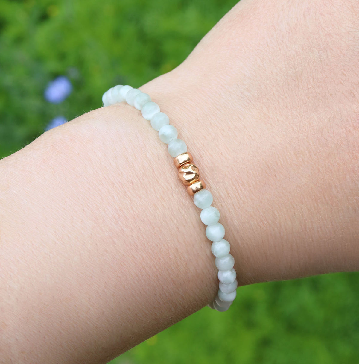 Dainty Empowered Bracelet | Green Moonstone
