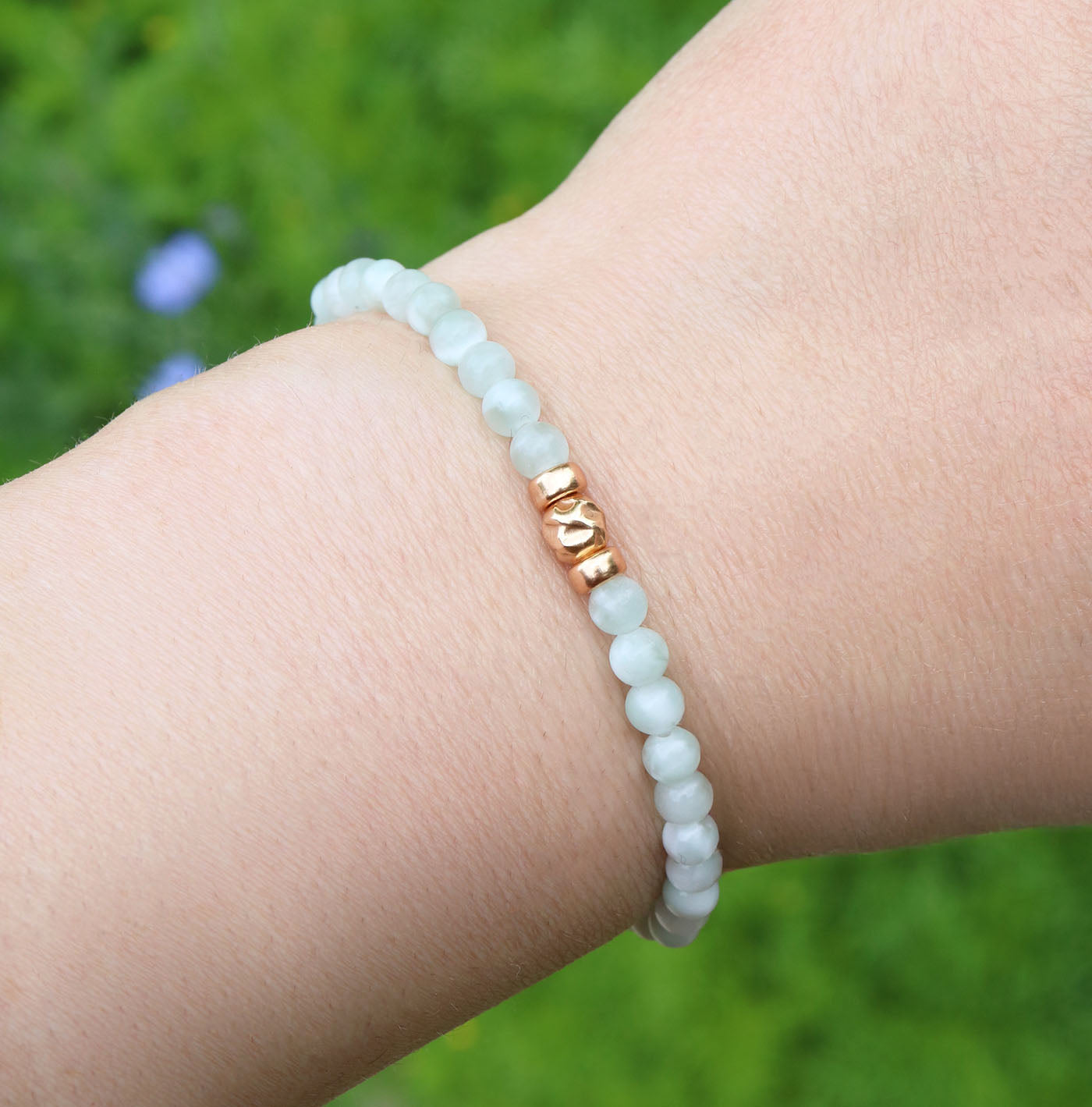 Dainty Empowered Bracelet | Green Moonstone