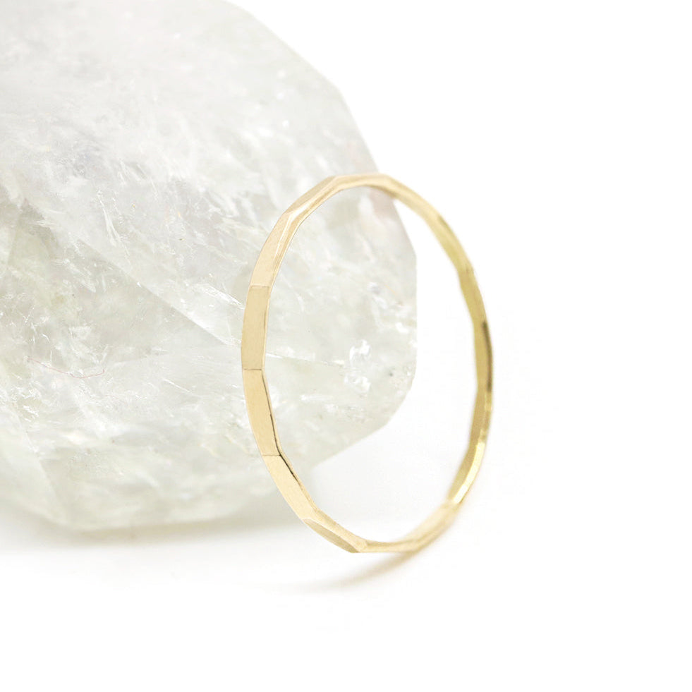 Dainty Gold Hammered Ring