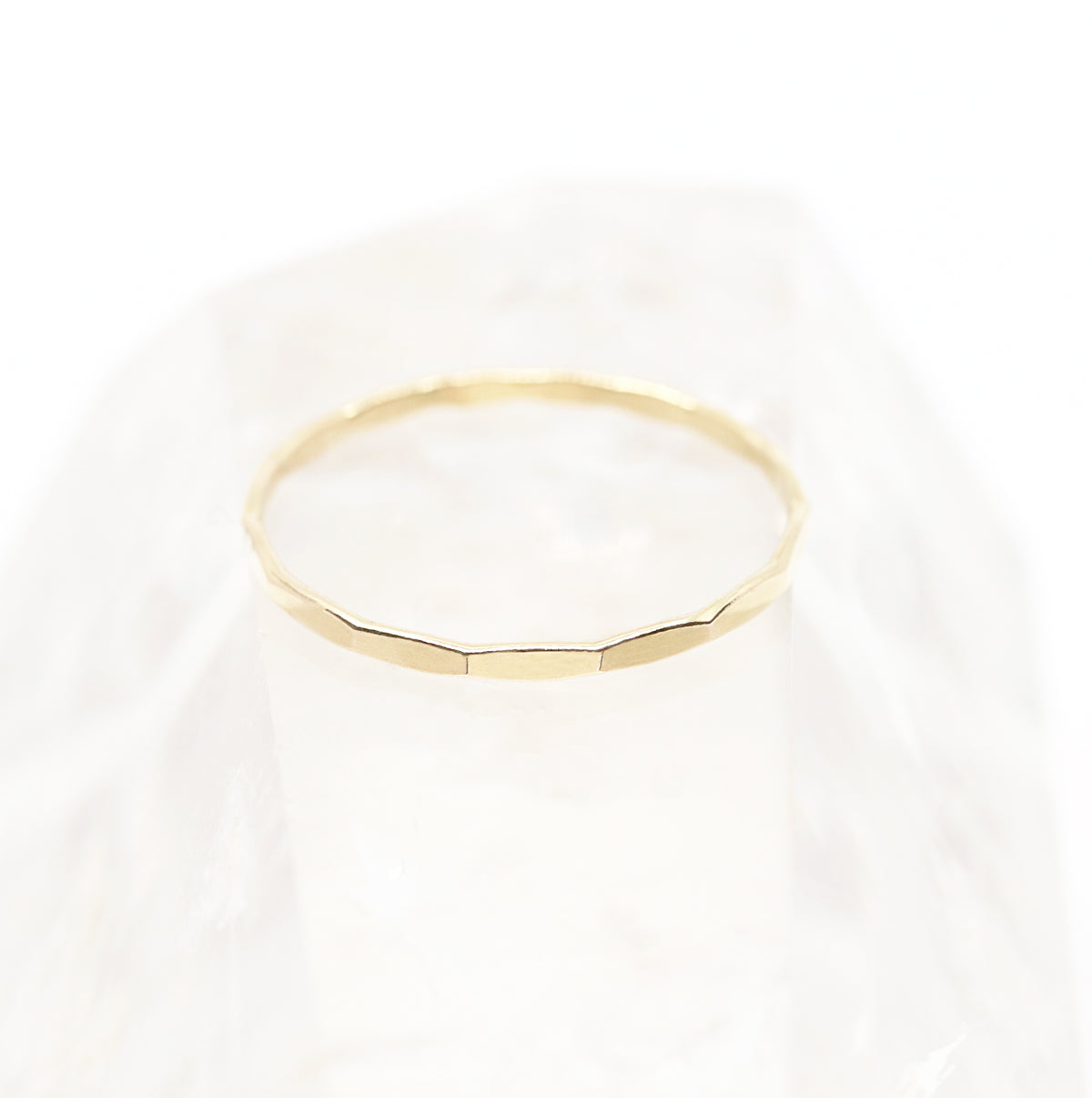 Dainty Gold Hammered Ring