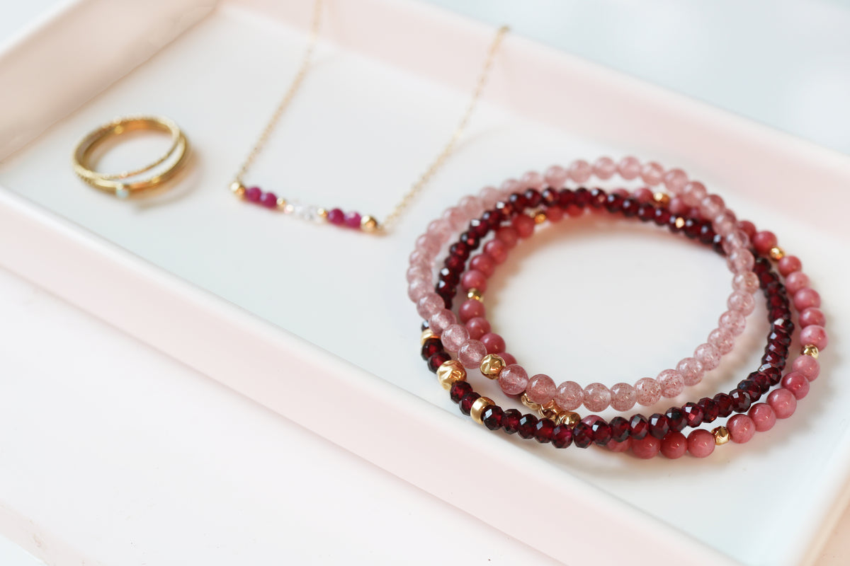 Dainty Forgiveness Luxe Bracelet | Pink Rhodonite