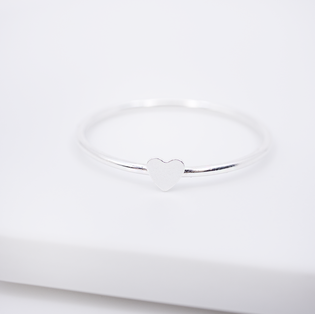 Tiny Silver Heart Ring