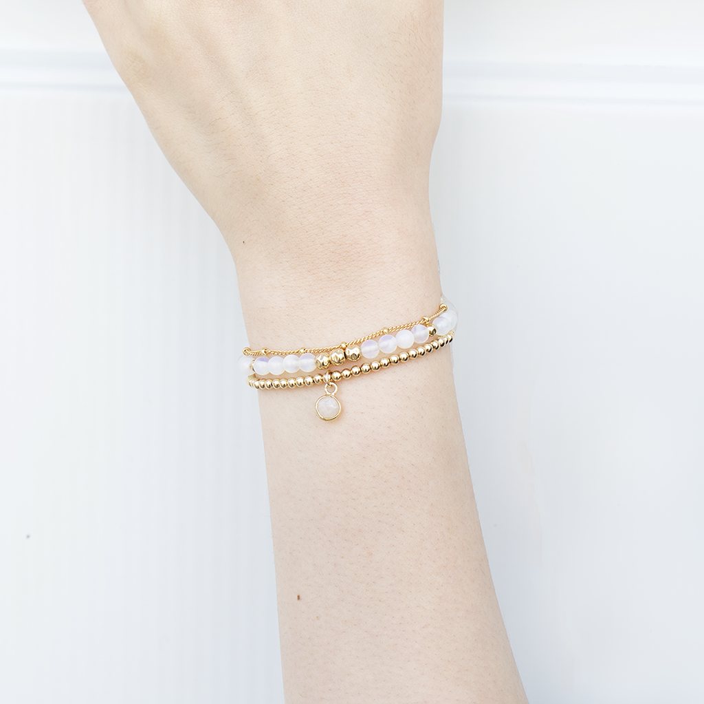 Dainty Wisdom Luxe Bracelet | Blue Moonstone