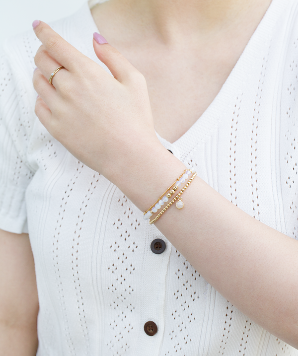 Celestial Bracelet Set | Opalite, Moonstone & Gold