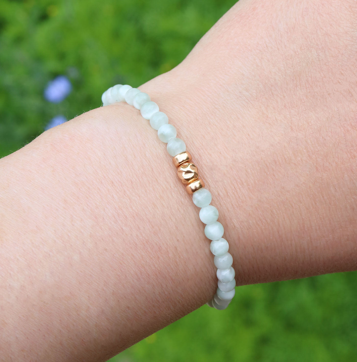 Dainty Empowered Bracelet | Green Moonstone