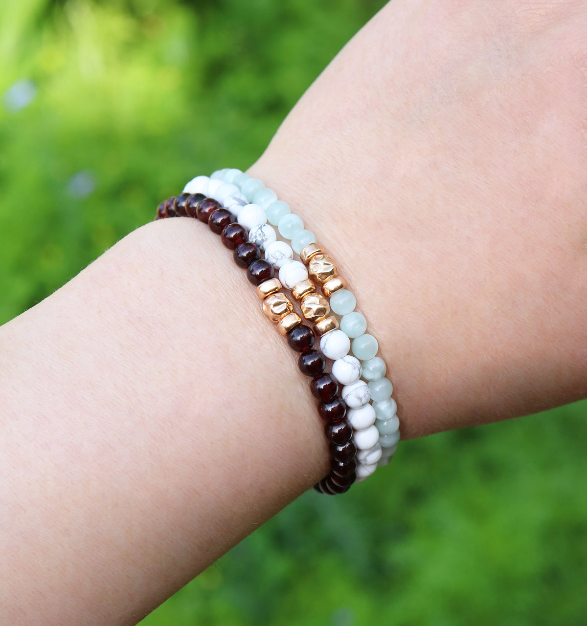 Dainty Empowered Bracelet | Green Moonstone