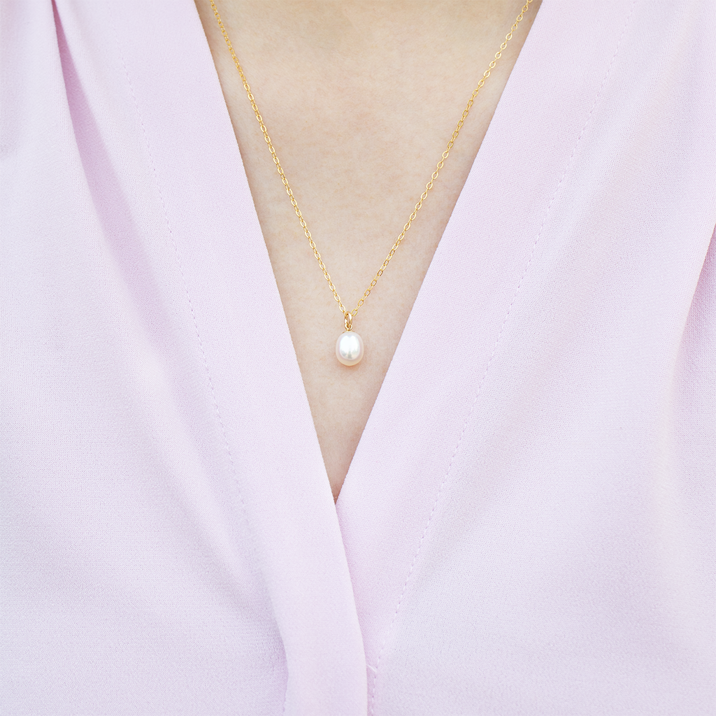 Pearl Drop Necklace | Pearl and Gold