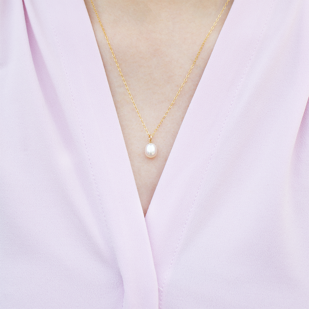 Pearl Drop Necklace | Pearl and Gold