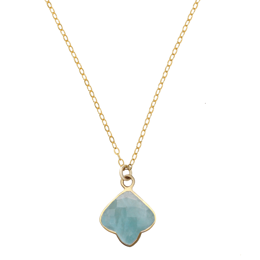 Aquamarine Trillium Necklace