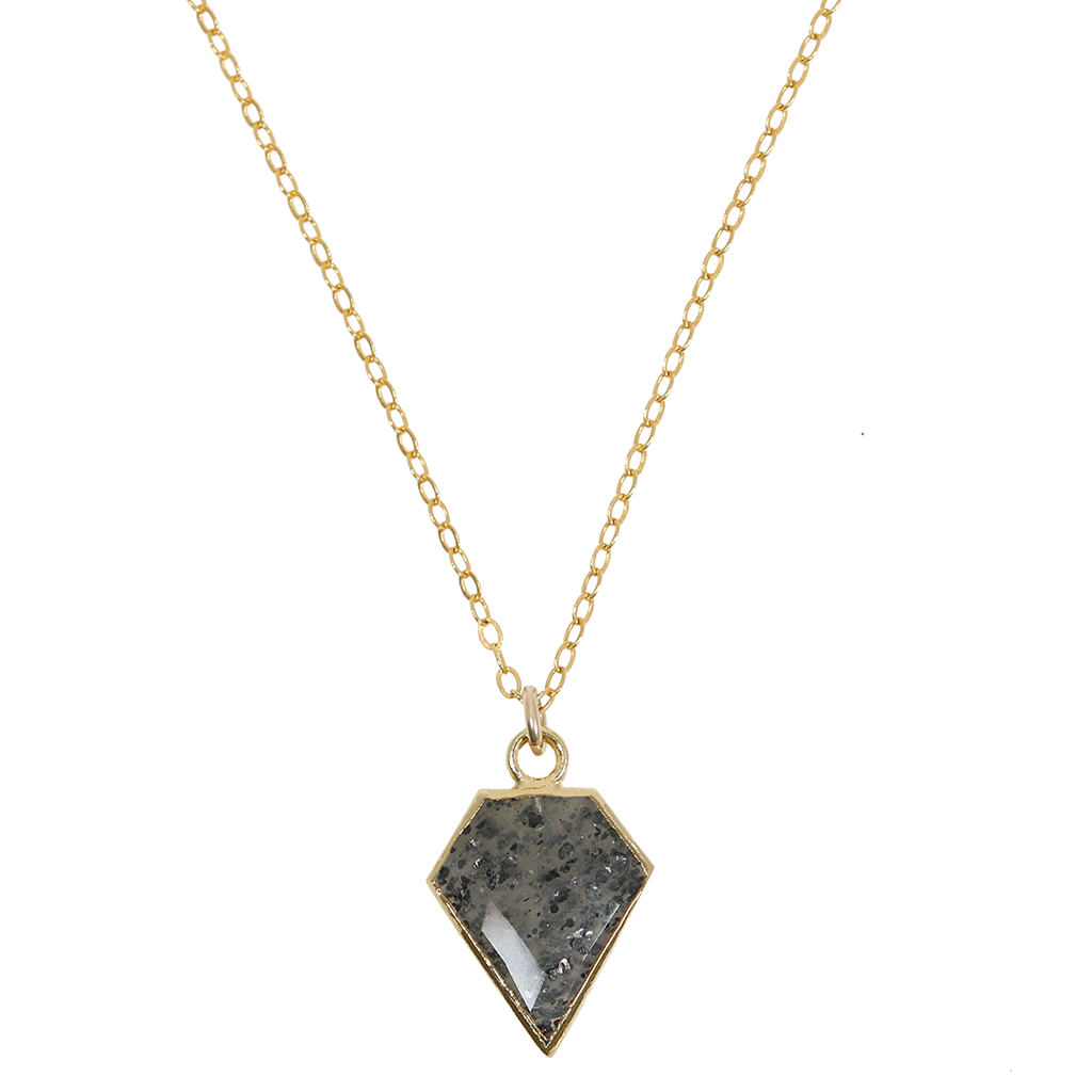 Black Sunstone Shield Necklace