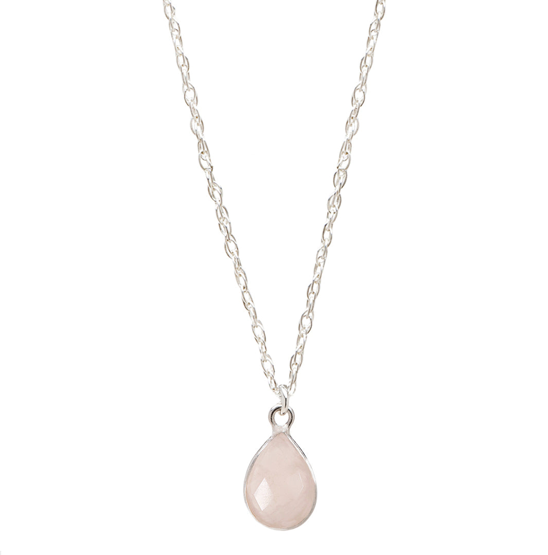 Charmed in Love Drop Necklace | Rose Quartz and Silver