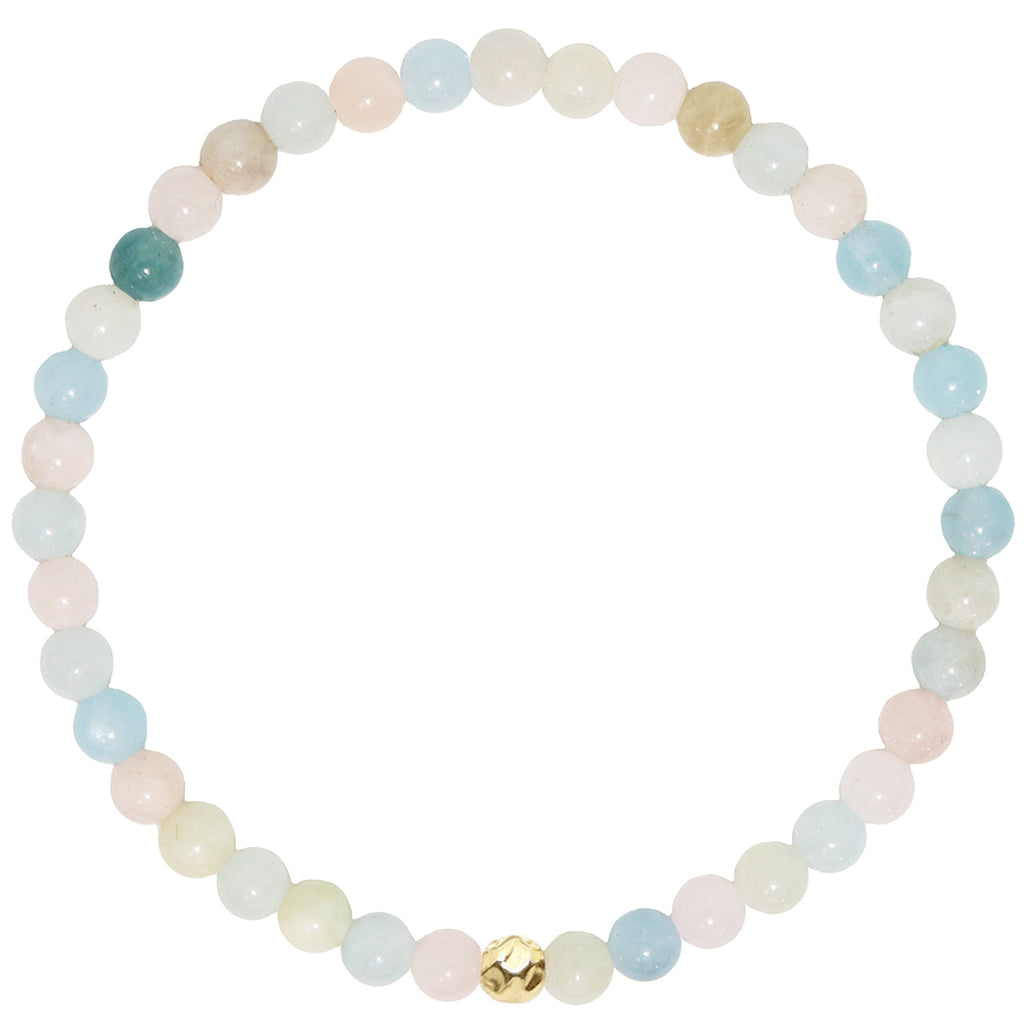 Dainty Trinity Bracelet | Aquamarine, Morganite and Heliodor