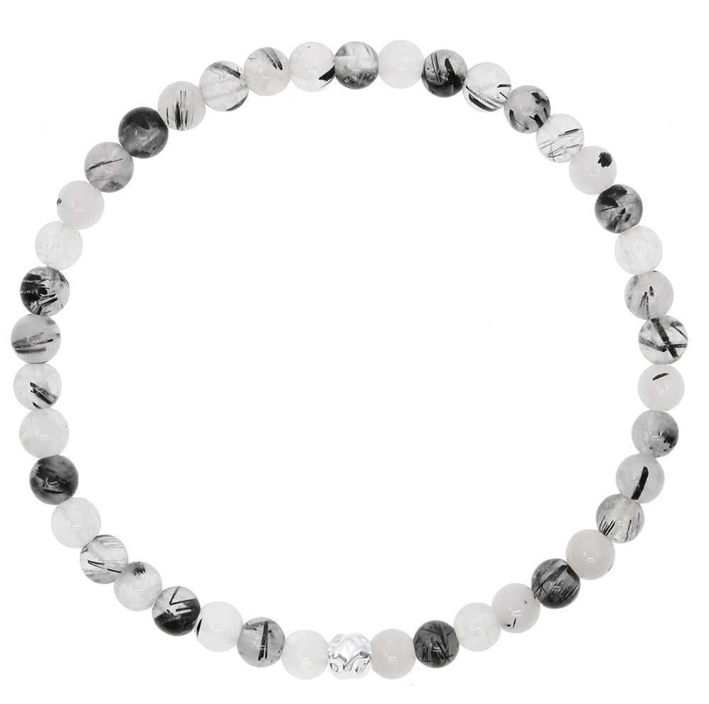 Dainty Integration Bracelet | Black Rutilated Quartz