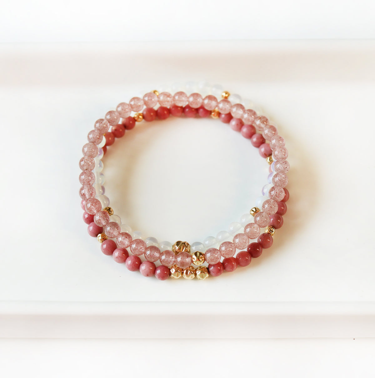 Dainty Joy Bracelet | Strawberry Quartz