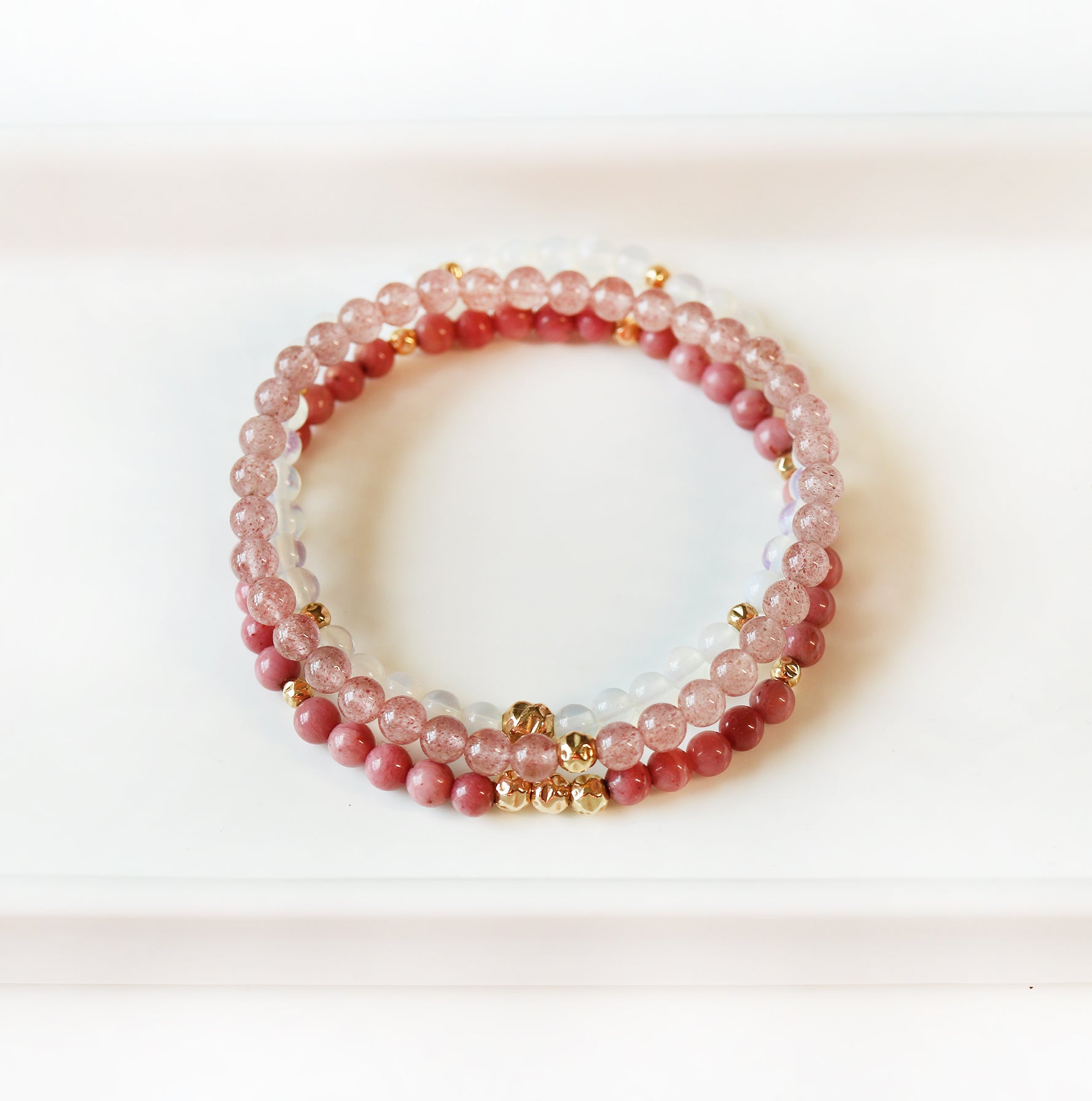 Dainty Forgiveness Luxe Bracelet | Pink Rhodonite