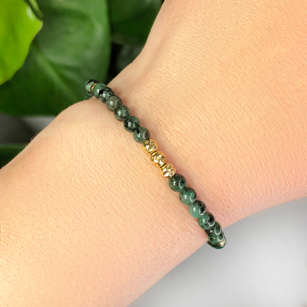 Dainty Strength Luxe Bracelet | Garnet