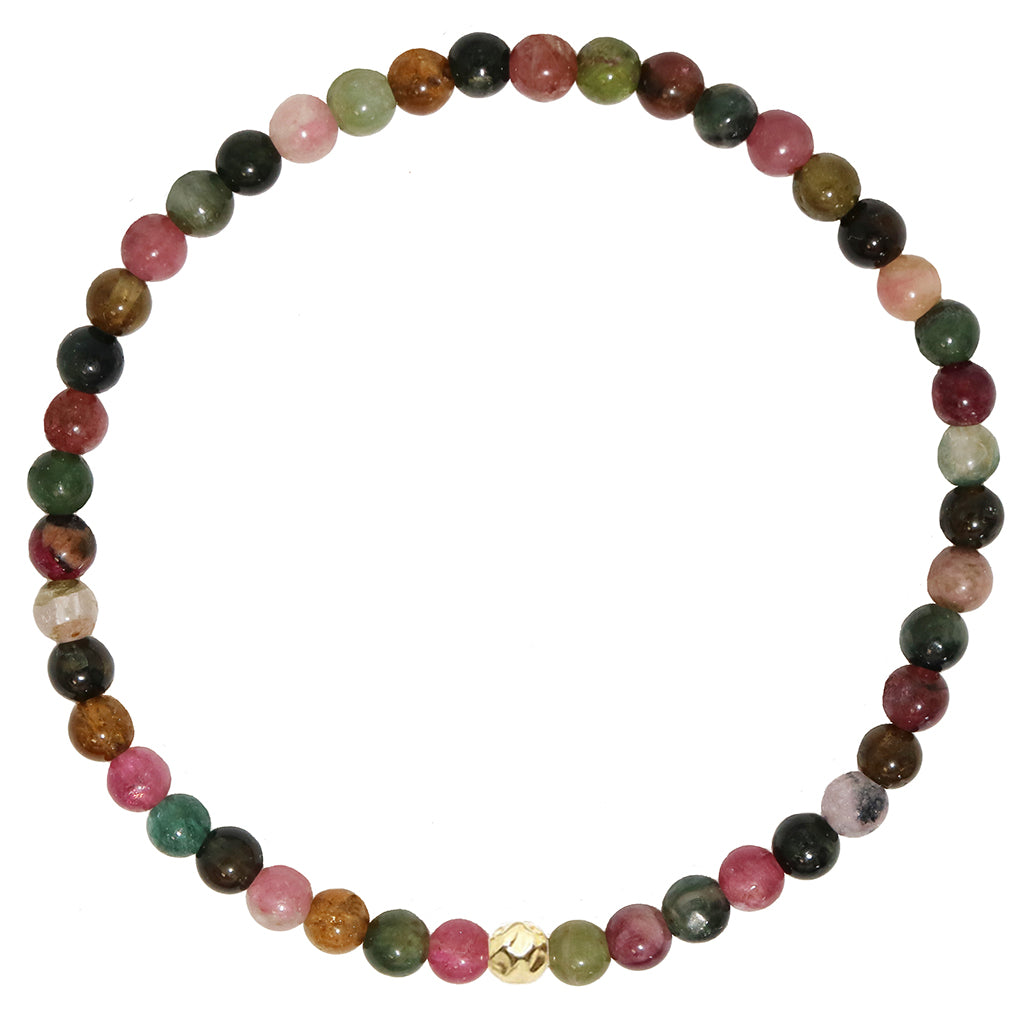 Dainty Alignment Bracelet | Rainbow Tourmaline