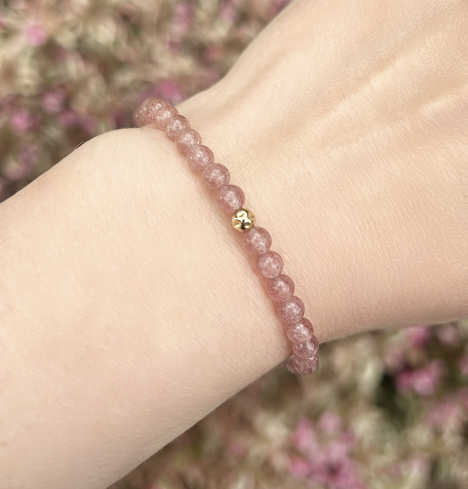 Dainty Joy Bracelet | Strawberry Quartz