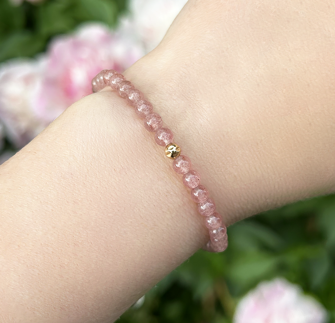 Dainty Joy Bracelet | Strawberry Quartz