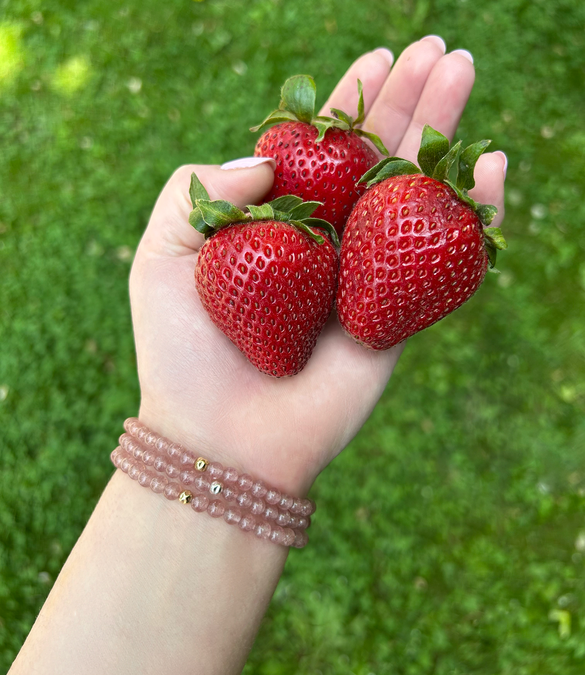 Dainty Joy Bracelet | Strawberry Quartz