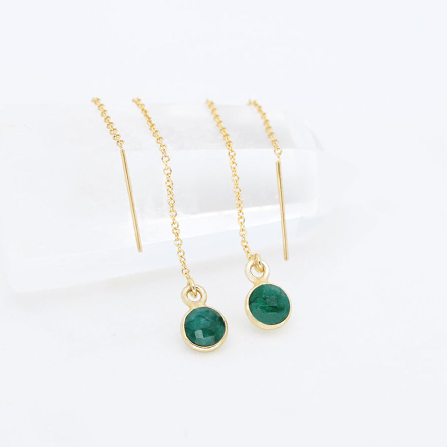 Emerald Drop Earrings | Emerald and Gold