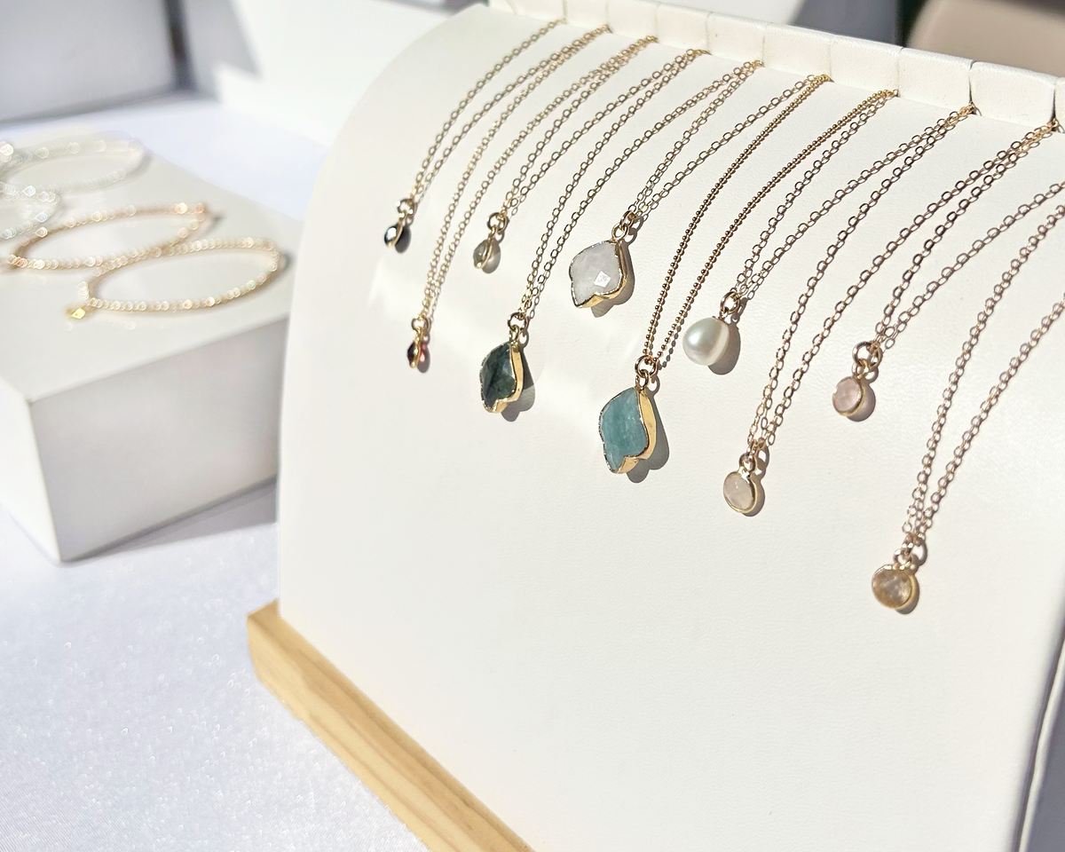 Aquamarine Trillium Necklace