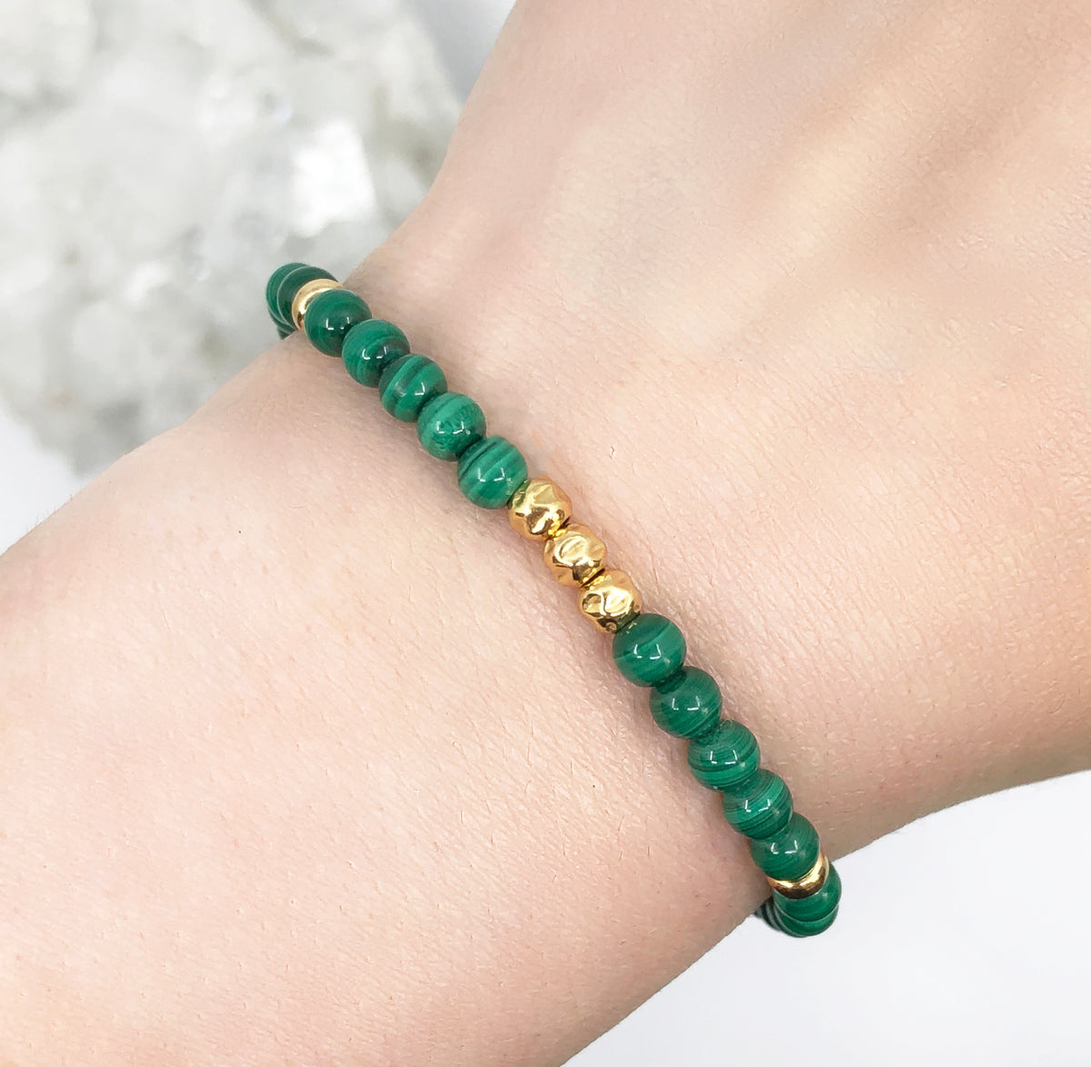 Dainty Acceptance Luxe Bracelet | Malachite