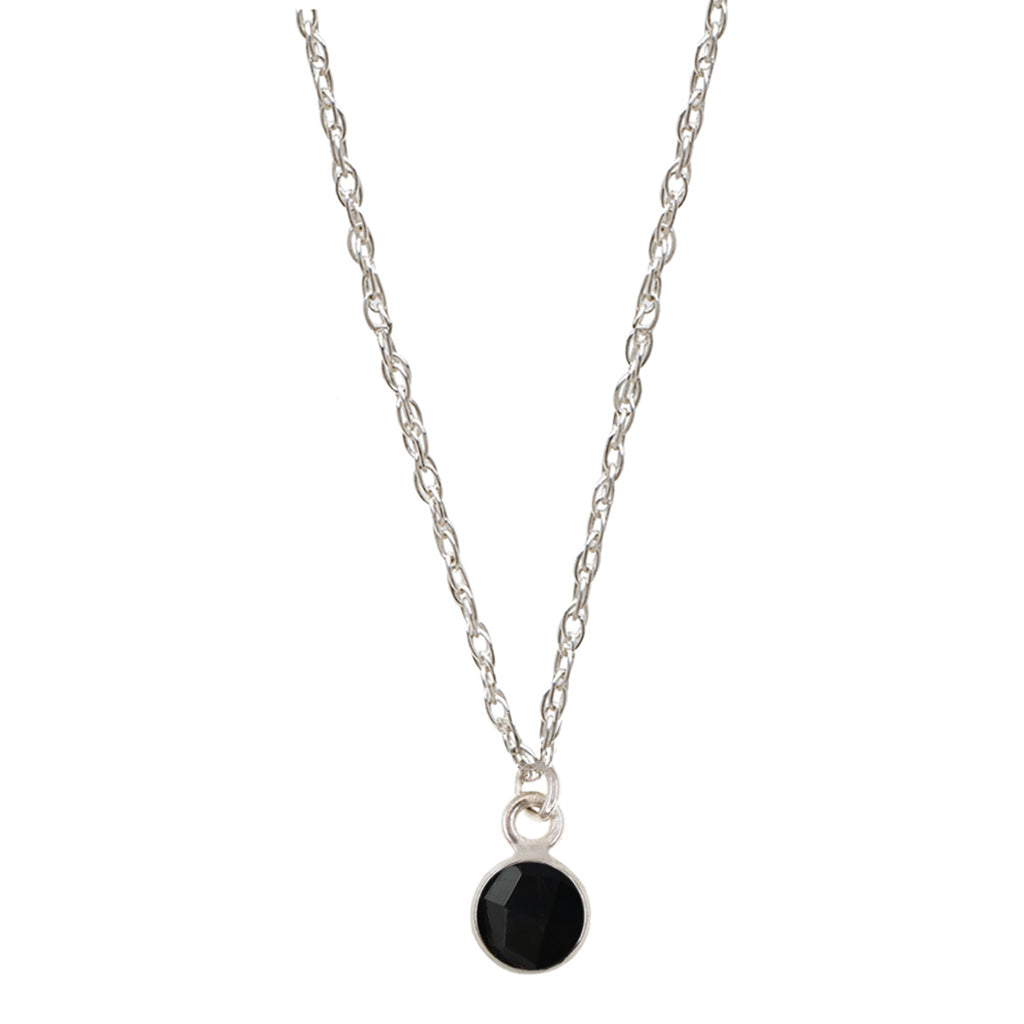 Charmed and Protected Mini Necklace | Onyx and Silver