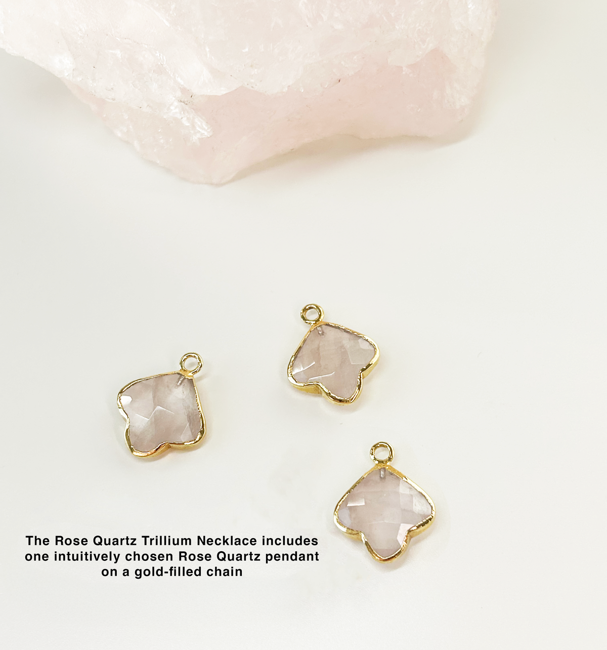 Rose Quartz Trillium Necklace
