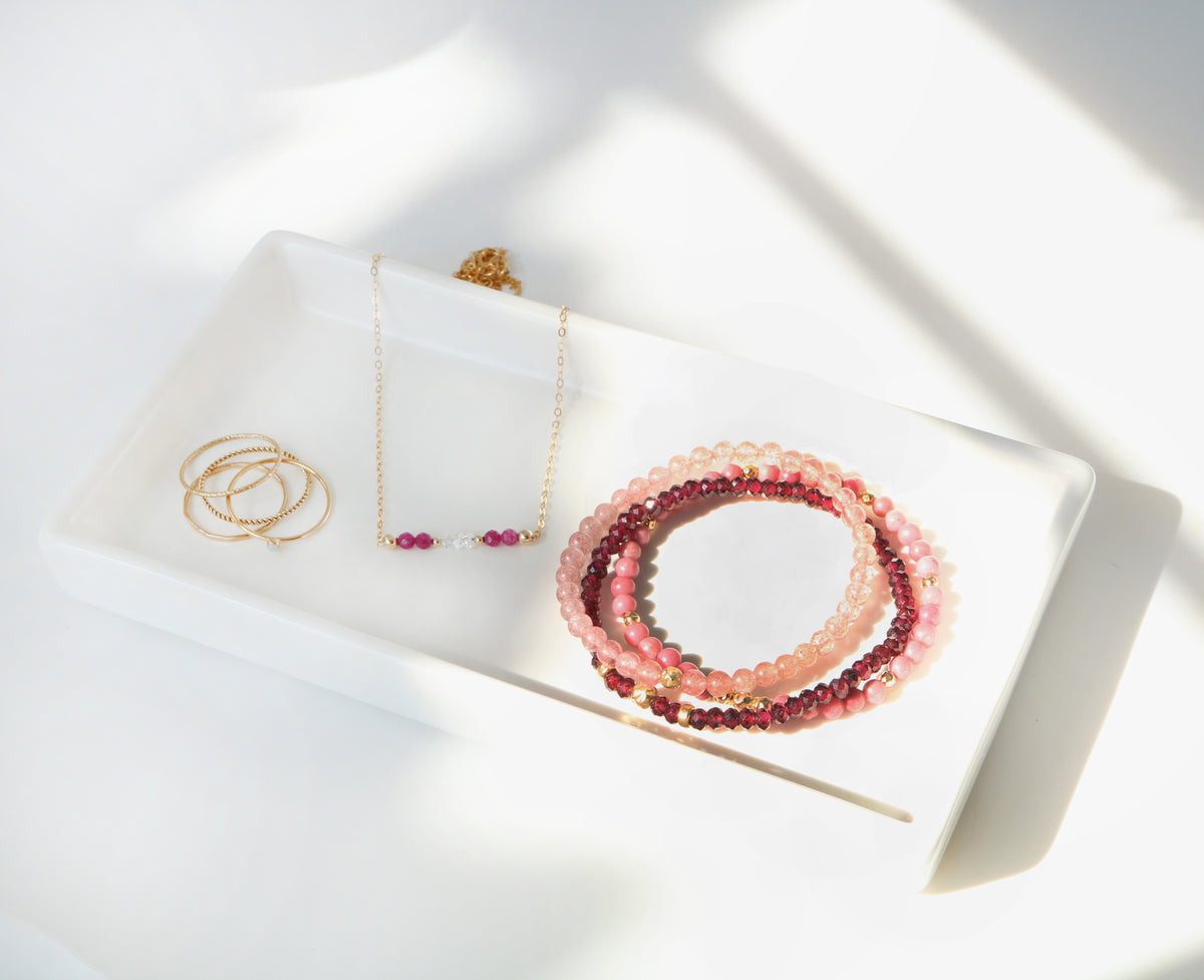 Dainty Joy Bracelet | Strawberry Quartz