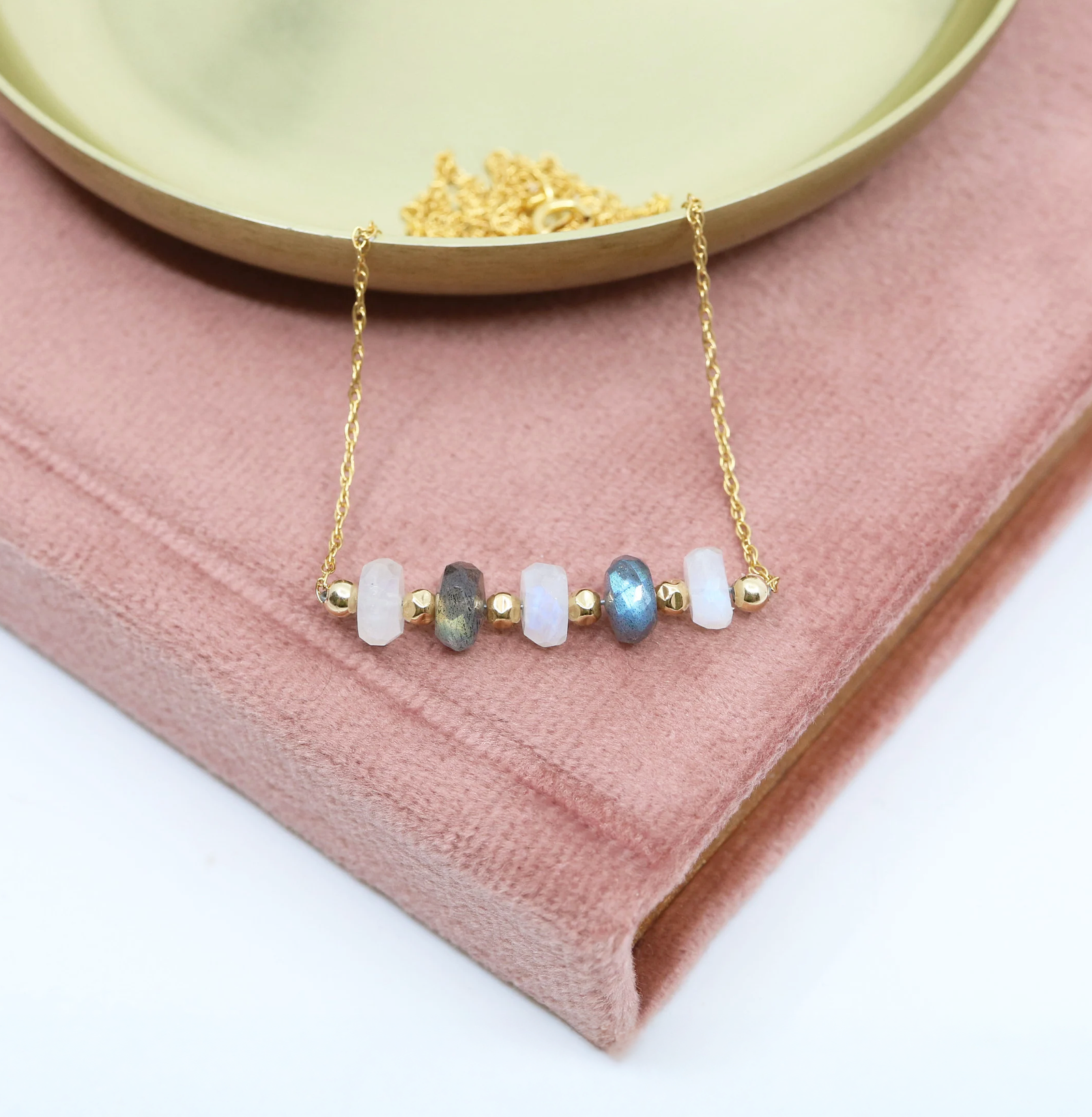 Transformation Necklace | Moonstone, Labradorite and Gold