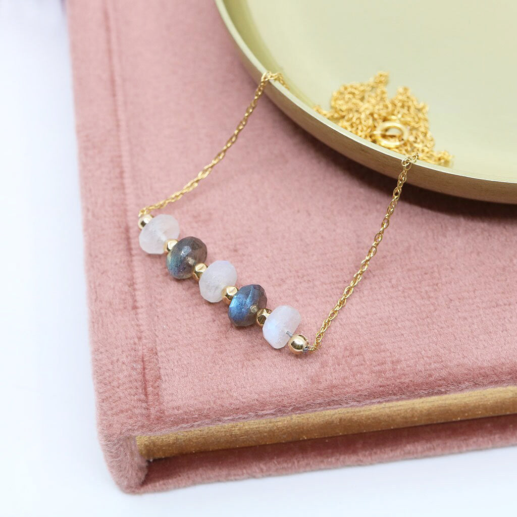 Transformation Necklace | Moonstone, Labradorite and Gold