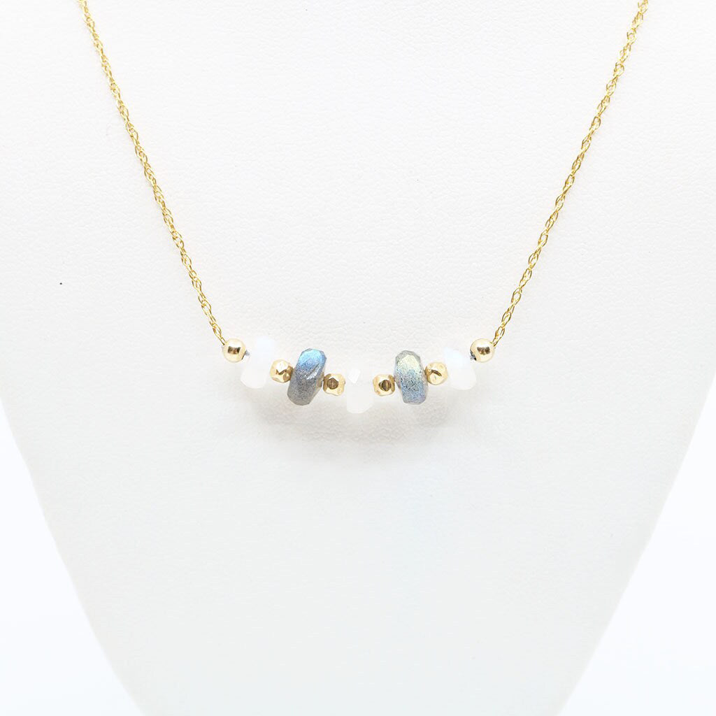 Transformation Necklace | Moonstone, Labradorite and Gold