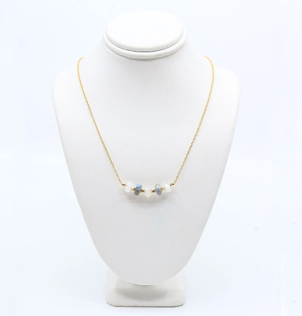 Transformation Necklace | Moonstone, Labradorite and Gold