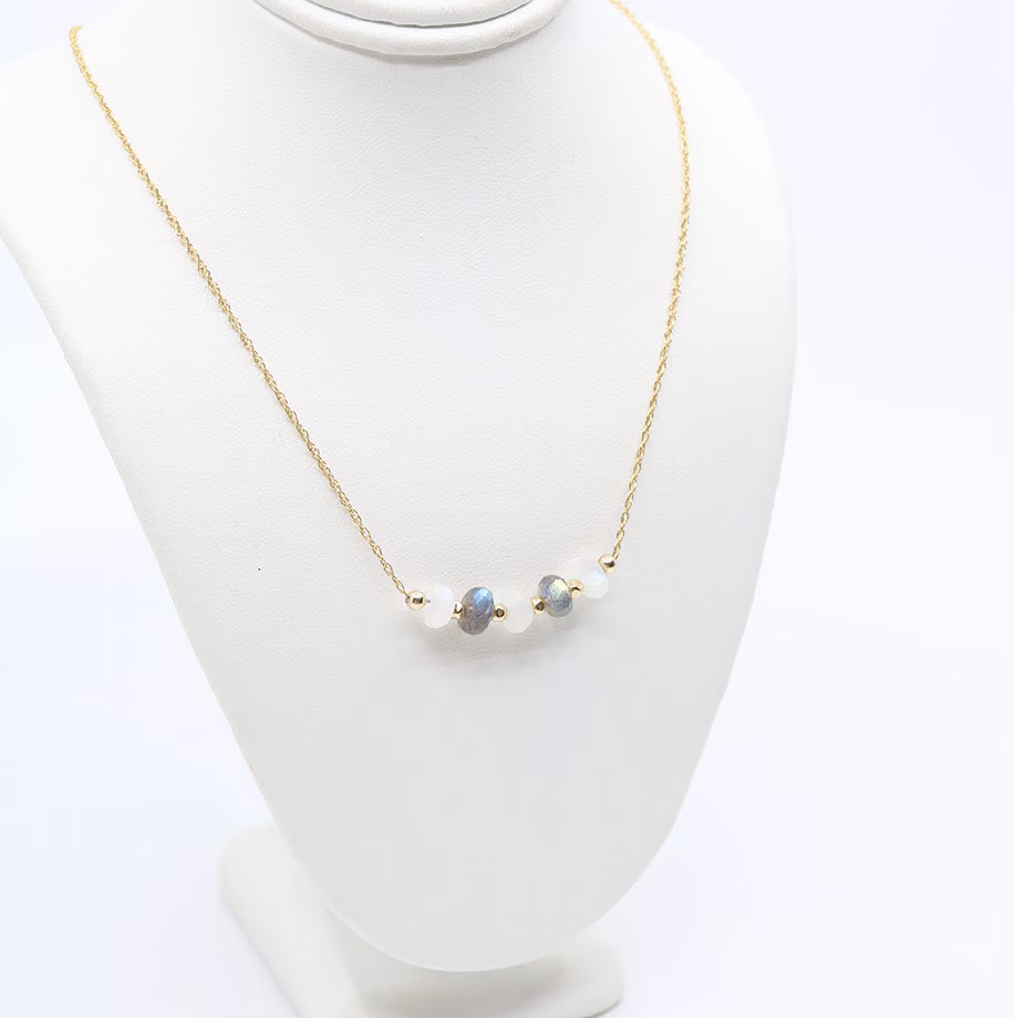 Transformation Necklace | Moonstone, Labradorite and Gold