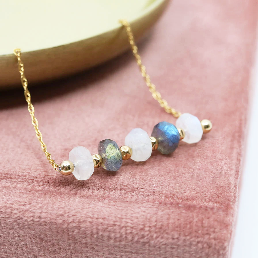 Transformation Necklace | Moonstone, Labradorite and Gold