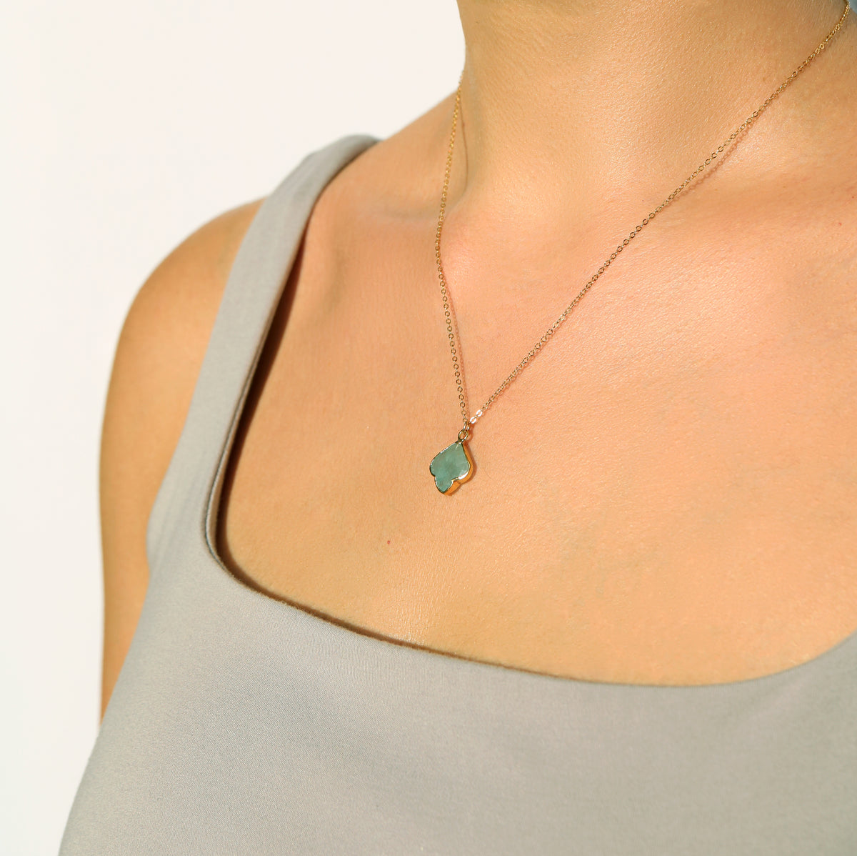 Aquamarine Trillium Necklace