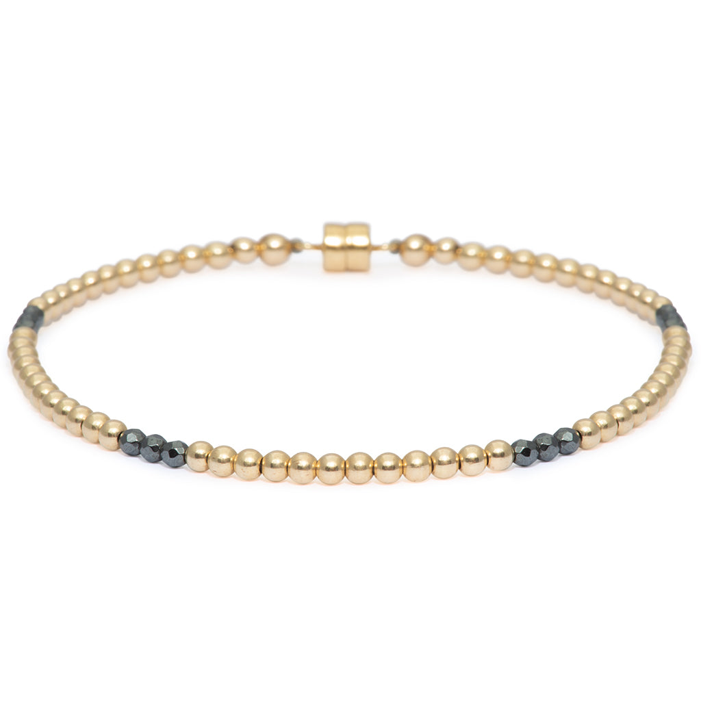 Dainty Golden Clarity Bracelet | Gold and Hematite