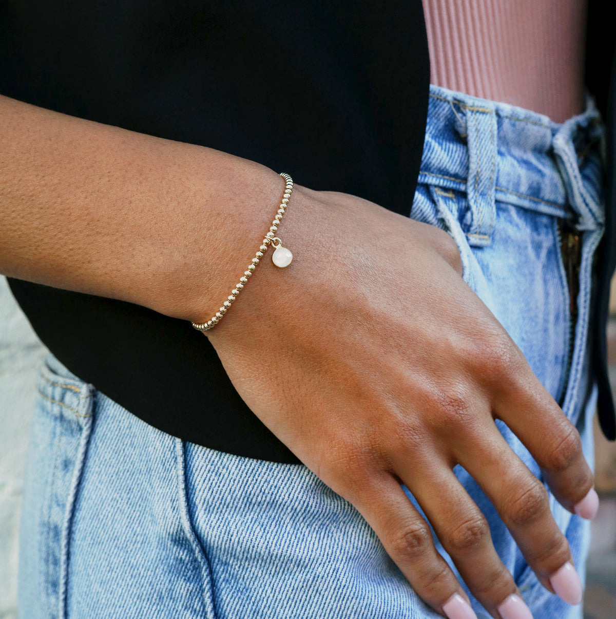 Charmed by Intuition Bracelet | Moonstone and Gold