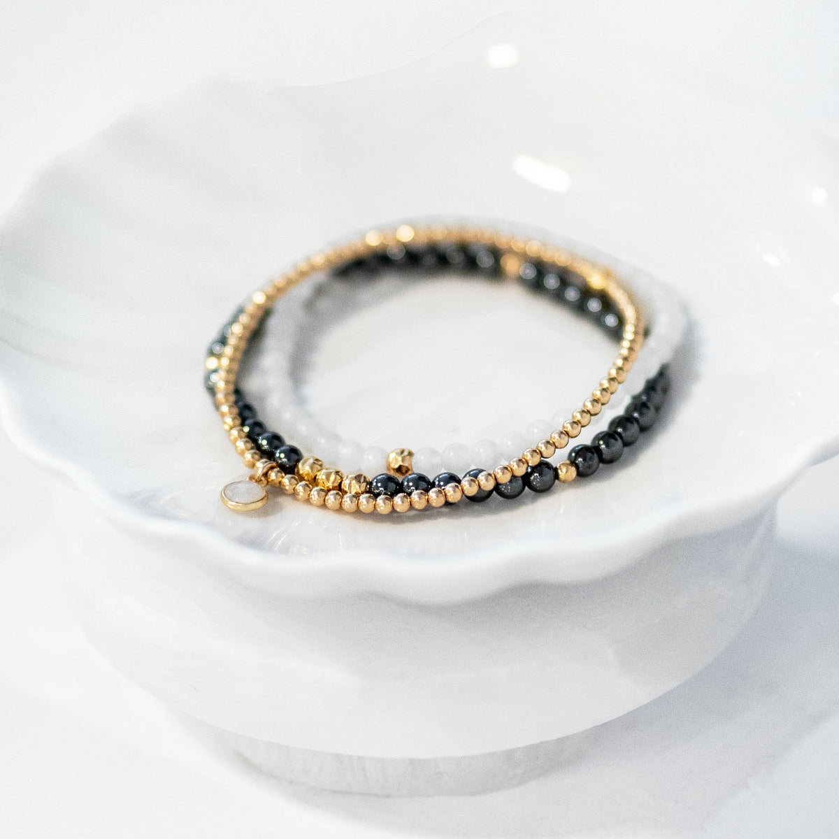 Charmed by Intuition Bracelet | Moonstone and Gold