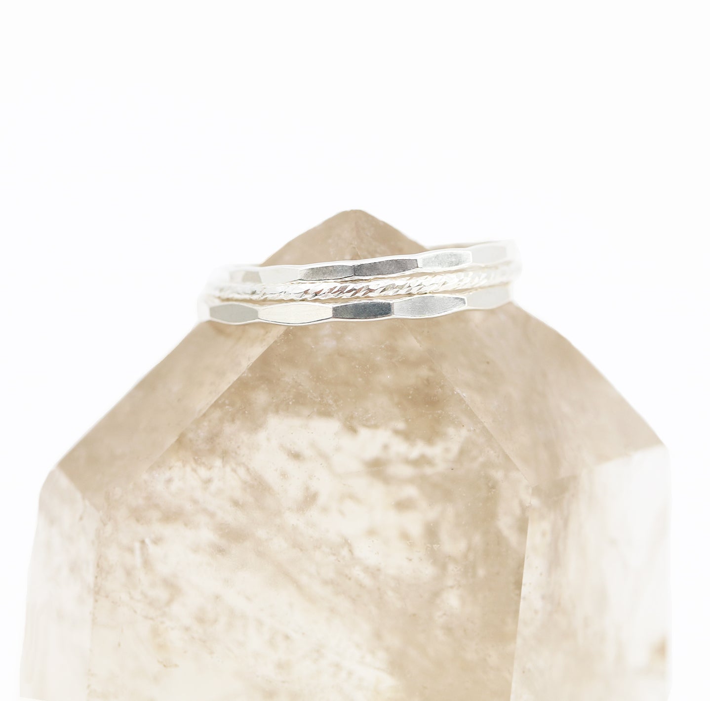 Dainty Silver Ring Trio