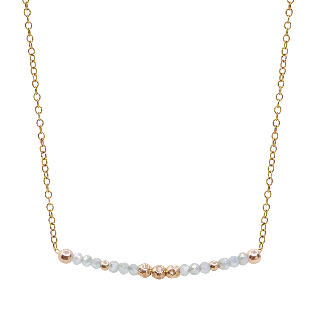 Earth Goddess Necklace | Green Moonstone and Gold